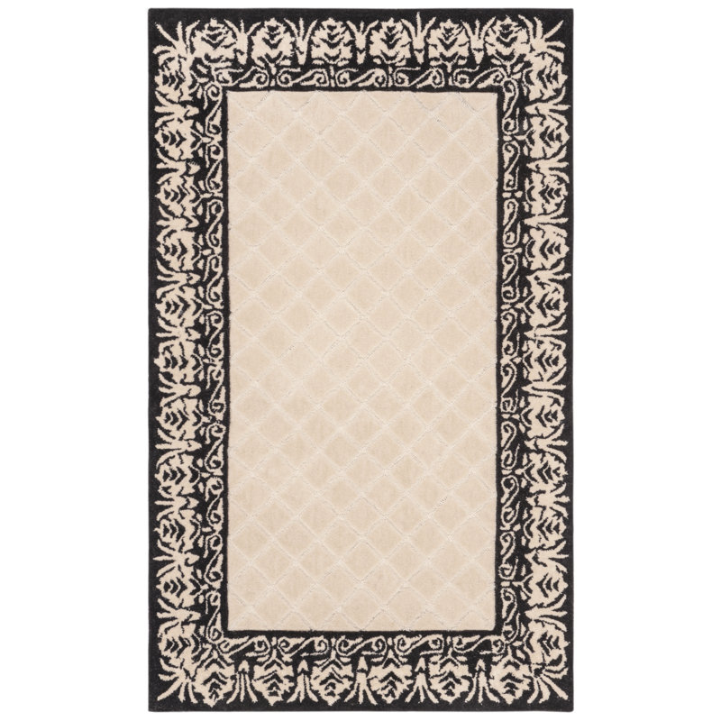Harrison 24" Round Black Handmade Synthetic Rug