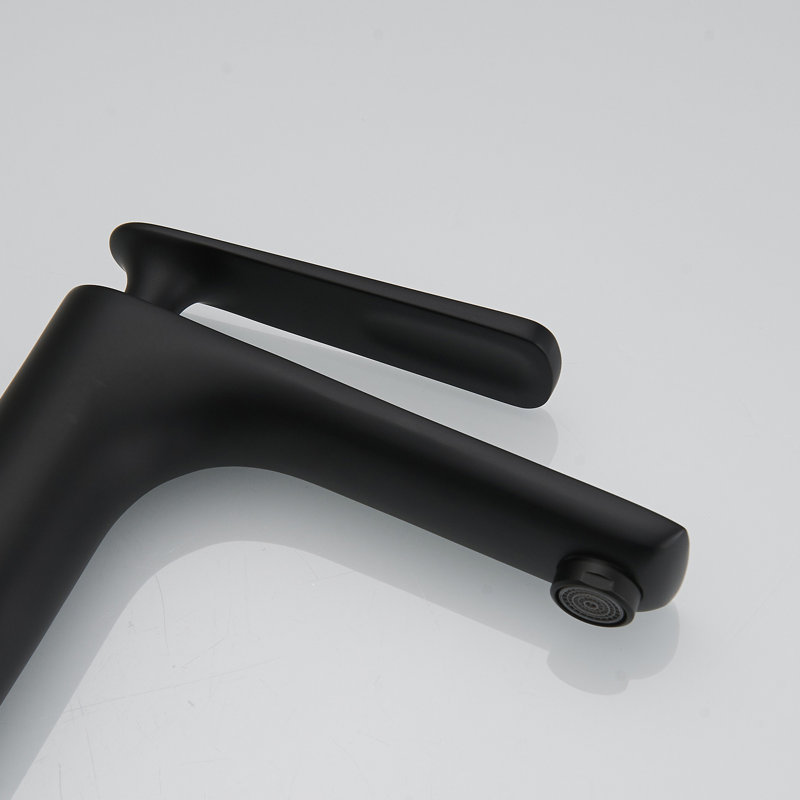 Matte Black Single Handle High Arc Vessel Sink Faucet