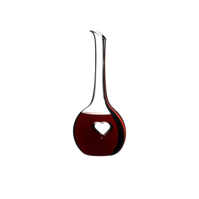 Bliss Clear Crystal Wine Decanter with Heart Design