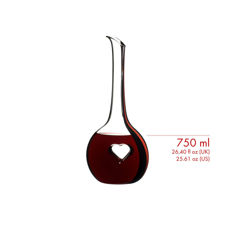 Bliss Clear Crystal Wine Decanter with Heart Design