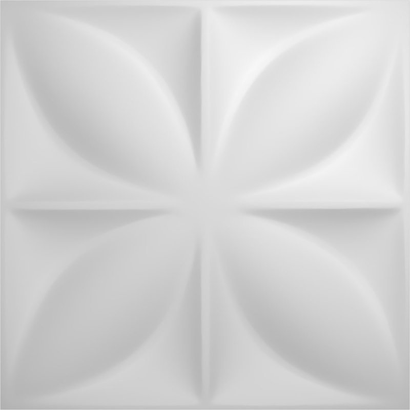 Helene White Textured 3D PVC Wall Panels, 12" x 12", 20-Pack
