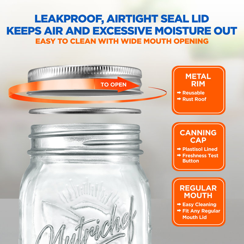 NutriChef Glass Jar - Set of 4 (Set of 4)