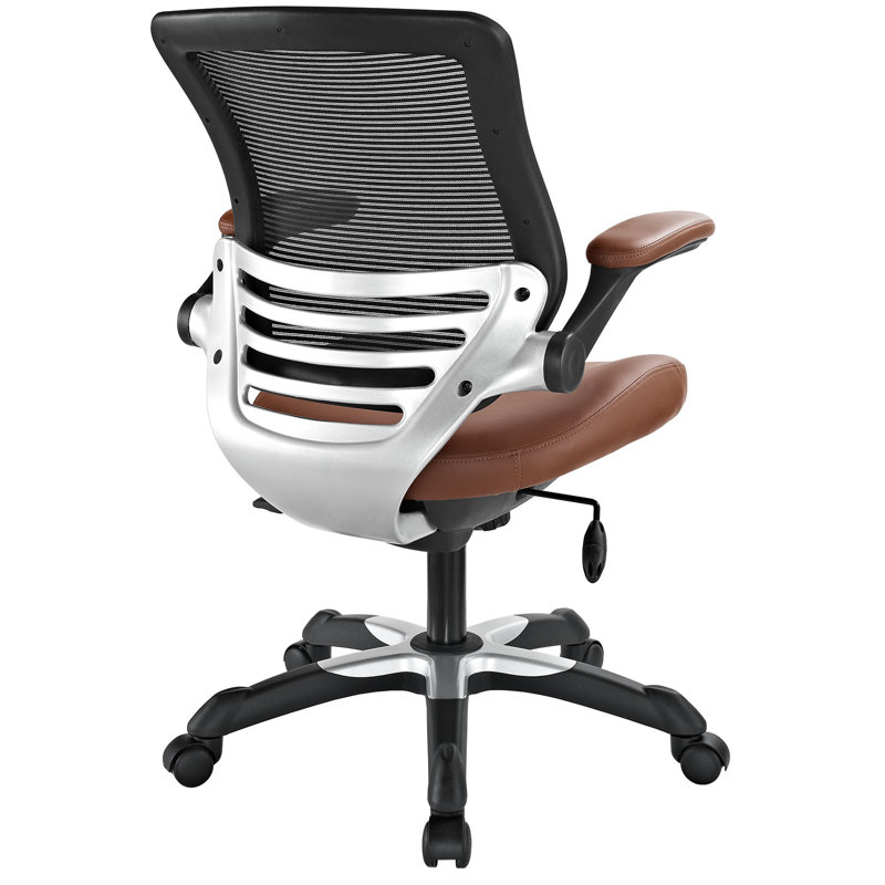 Edge Swivel Office Chair with Adjustable Arms in Tan Vinyl