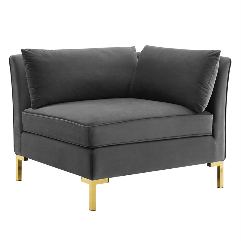 Ardent Luxe Velvet 72'' Gray Reception Loveseat