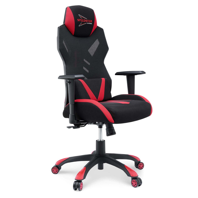 Speedster Ergonomic Mesh Gaming Chair with Lumbar Support, Black Red