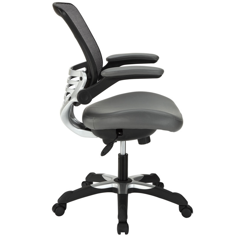 Edge Swivel Office Chair with Adjustable Arms in Tan Vinyl