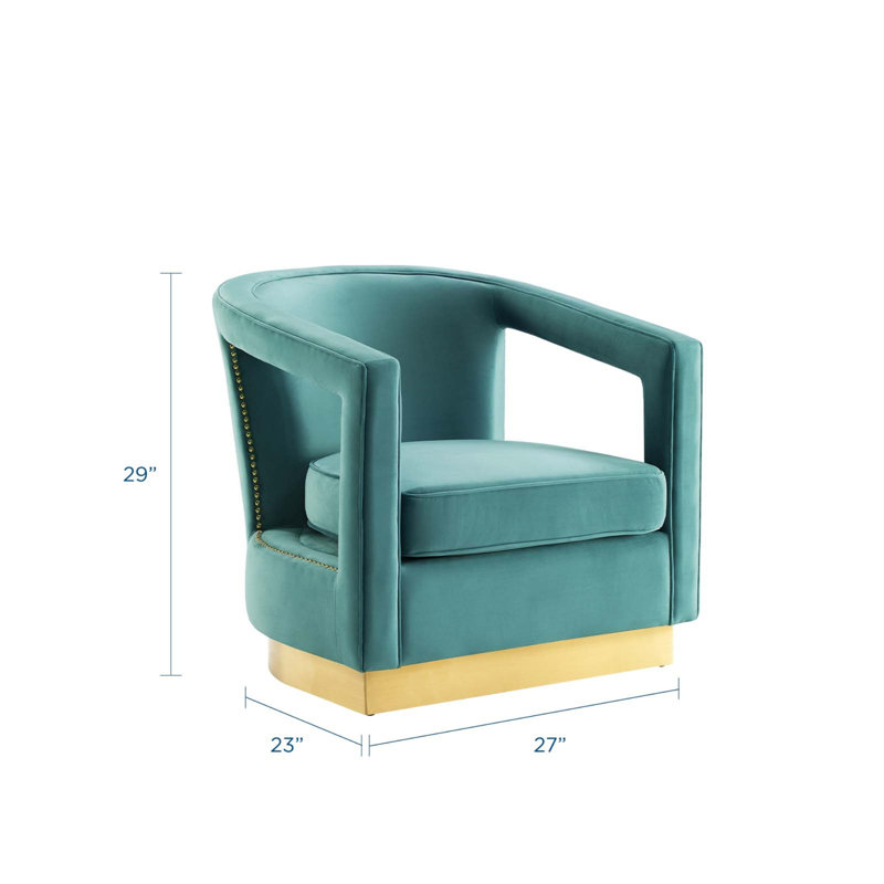 Contemporary Mint Velvet Accent Chair with Sleek Design