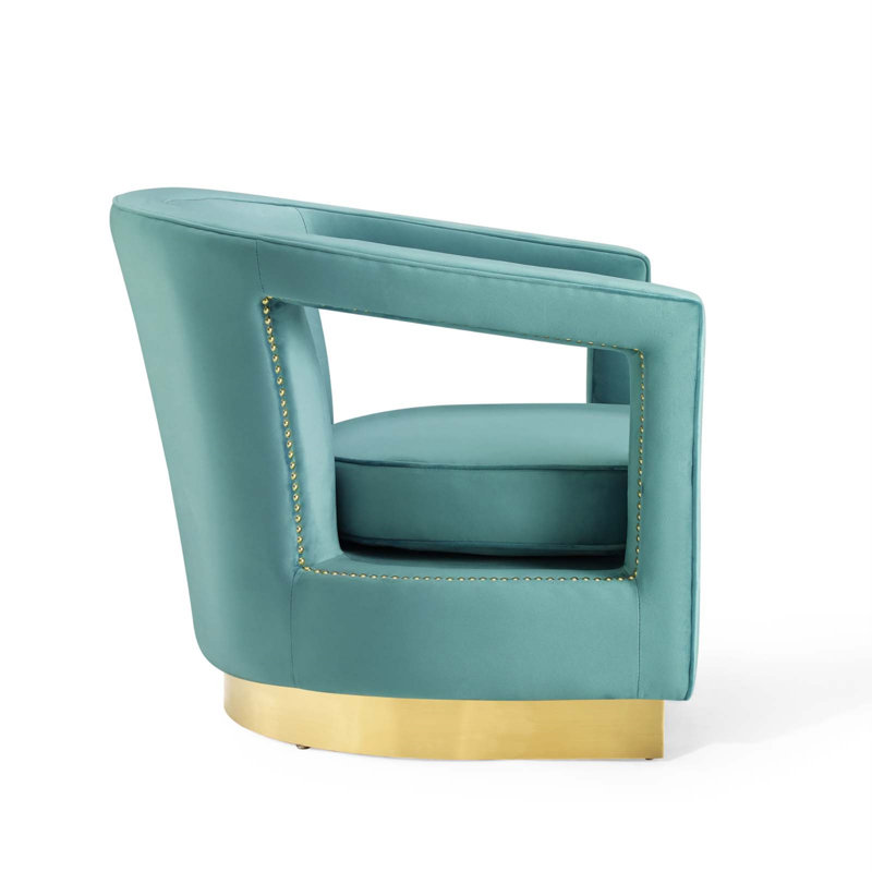 Contemporary Mint Velvet Accent Chair with Sleek Design