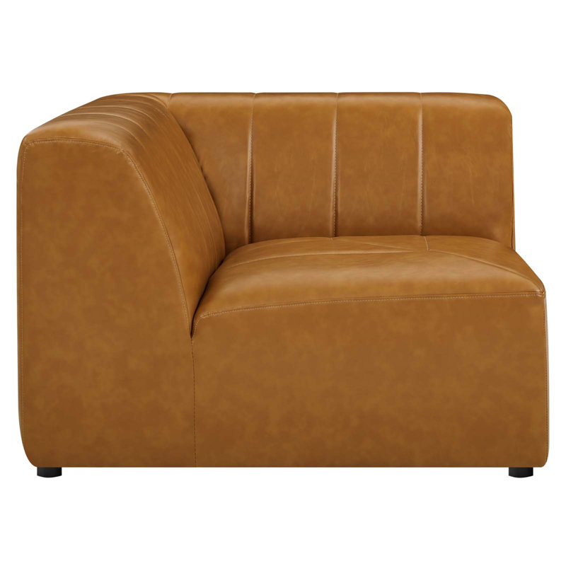 Bartlett Tan Vegan Leather Upholstered Corner Chair