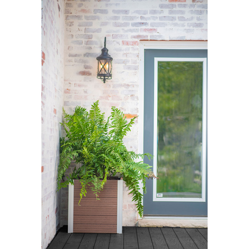 Urbana 22" Espresso Brown Embossed Vinyl Cube Planter
