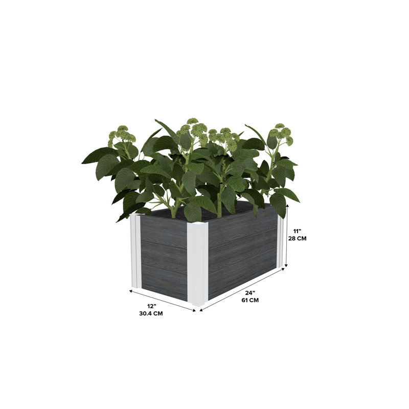 Modern Urbana Square Slate Gray PVC Medium Planter Box