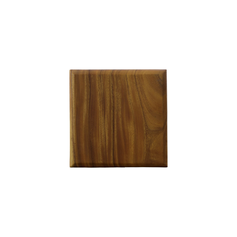 Modern Trapezium Black and Brown Square Side Table with Metal Base