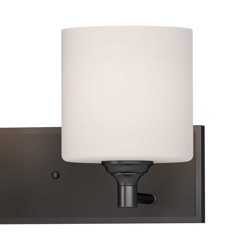 Milena Antique Bronze 3-Light Vanity with Frosted Glass Shades