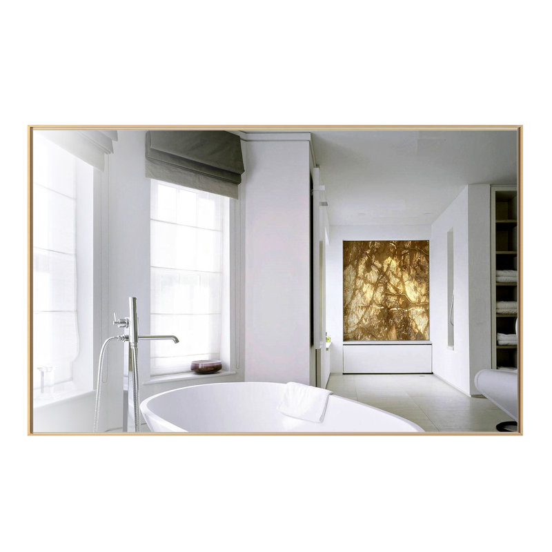 Sleek Modern 40"x24" Gold Aluminum Framed Vanity Mirror