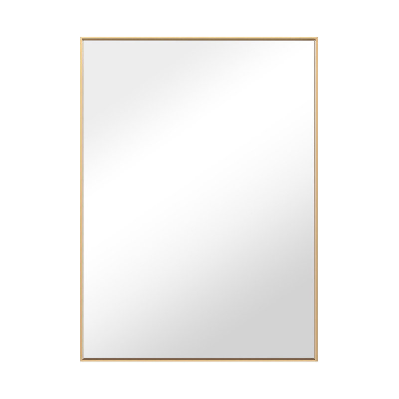 Sleek Modern Black Aluminum 30" x 24" Bathroom Vanity Mirror