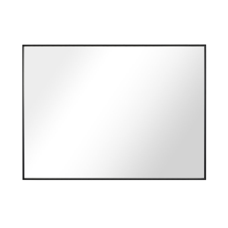 Sleek Modern Black Aluminum 30" x 24" Bathroom Vanity Mirror