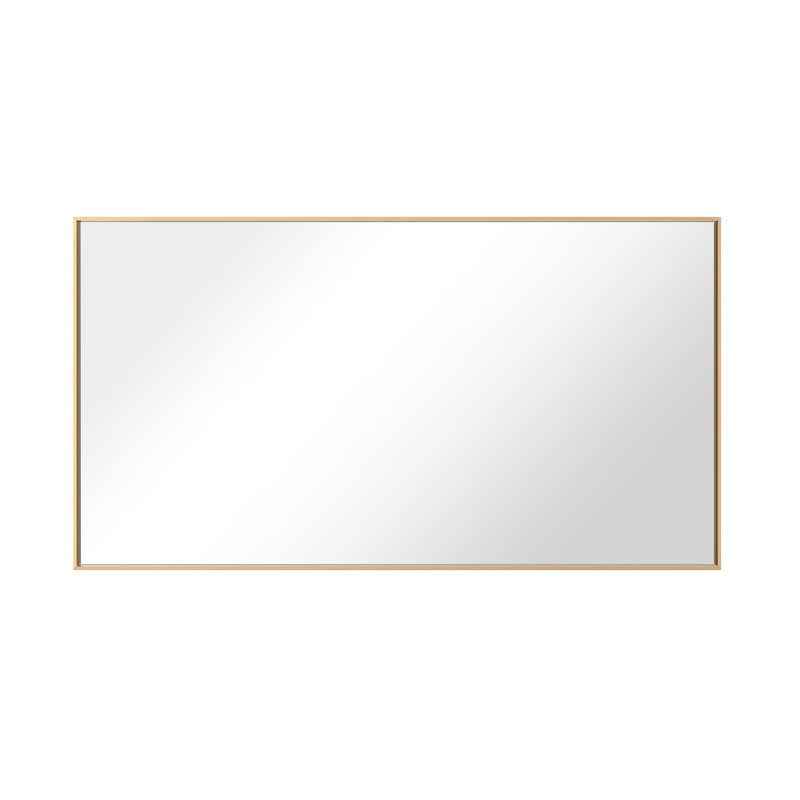 Sleek Gold Aluminum Framed Rectangular Bathroom Vanity Mirror 36"W x 20"H