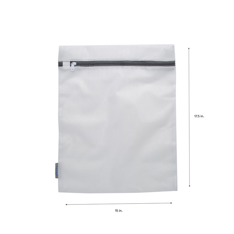 Large White Mesh Laundry Wash Bags with Zipper Closure
