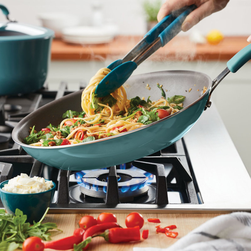 Agave Blue 12.5" Aluminum Nonstick Frying Pan with Ceramic Coating