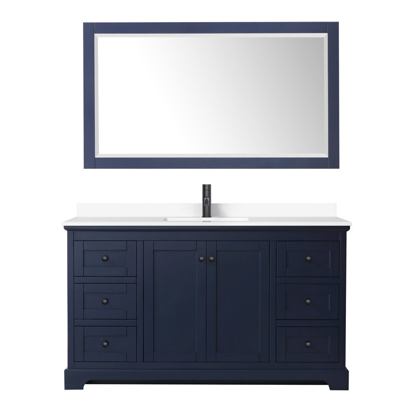 Avery 60'' Dark Blue Marble Top Single Vanity