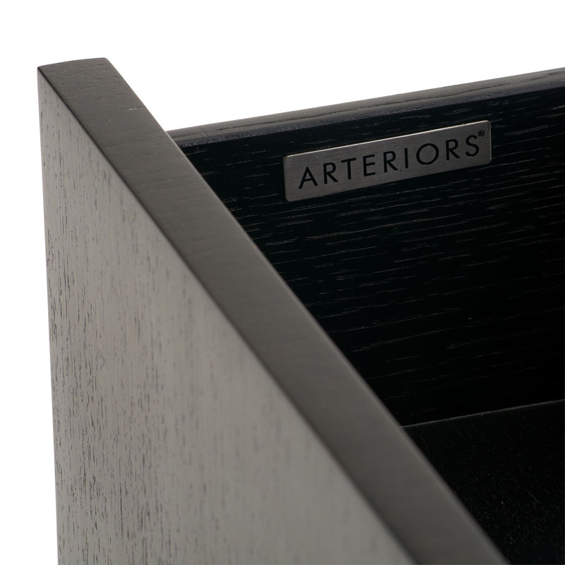 Ebony and Antique Brass Solid Wood Accent Chest