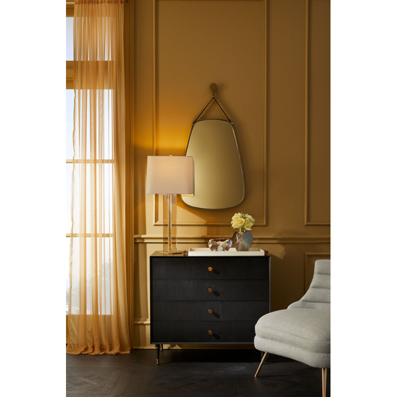 Ebony and Antique Brass Solid Wood Accent Chest