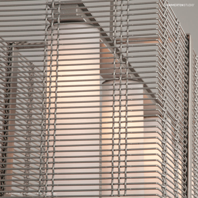 Urban Mesh Chic 4-Light Metallic Beige Silver Kitchen Island Pendant