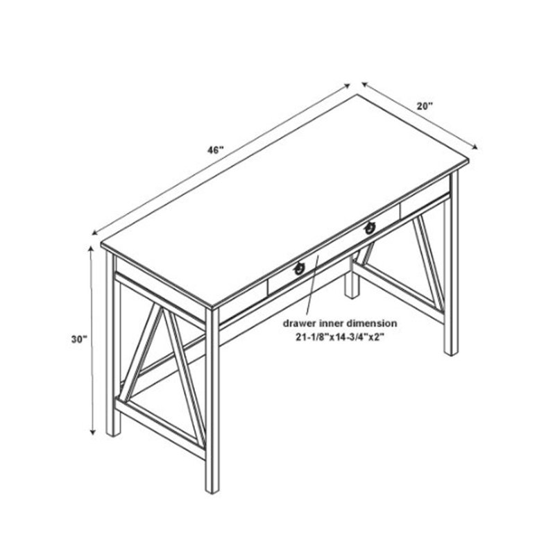 Rustic Driftwood Gray Wood Writing Desk with Drawer
