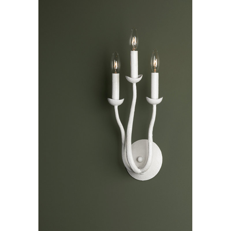 Luminous Trio White Dimmable Wall Sconce with Squiggly Arms