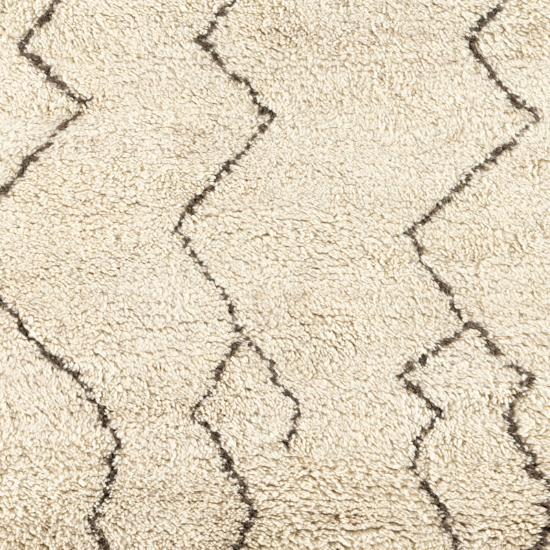 Arwen Taza Black Wool-Cotton Hand-Knotted 8' x 10' Rug