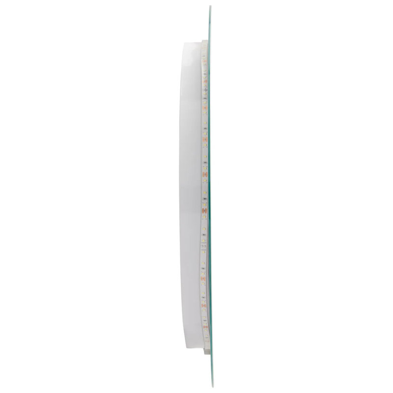 Round Lighted Glass Vanity Mirror with Metal Frame