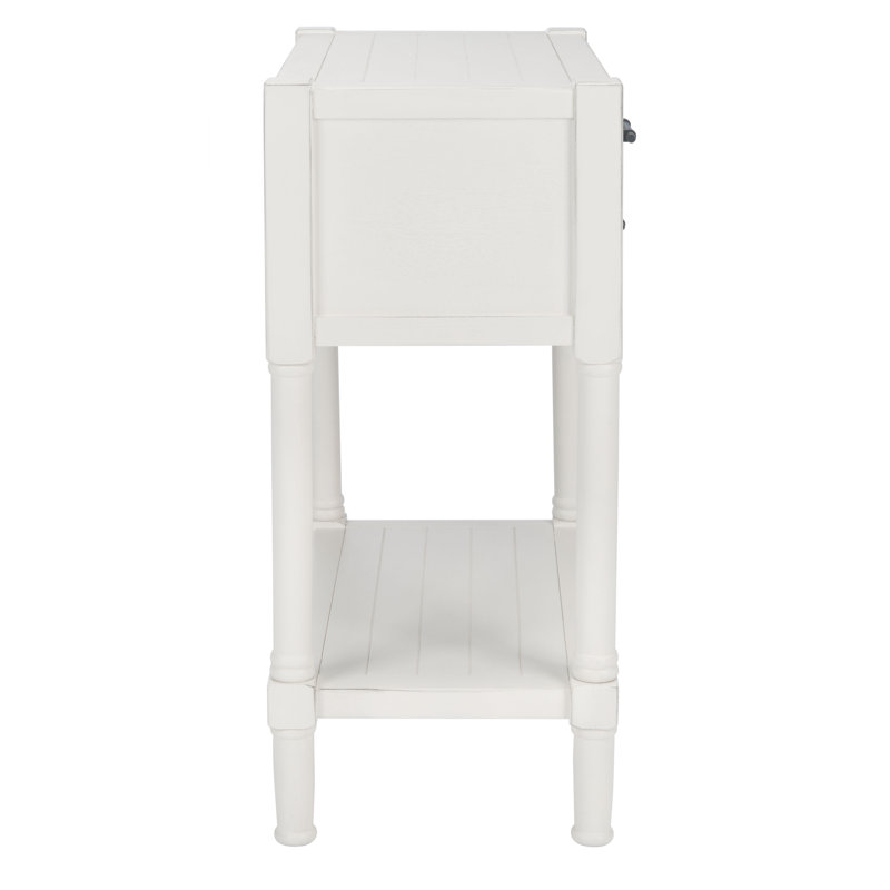 Filbert Distressed White 28'' Wood & Metal Console Table with Storage