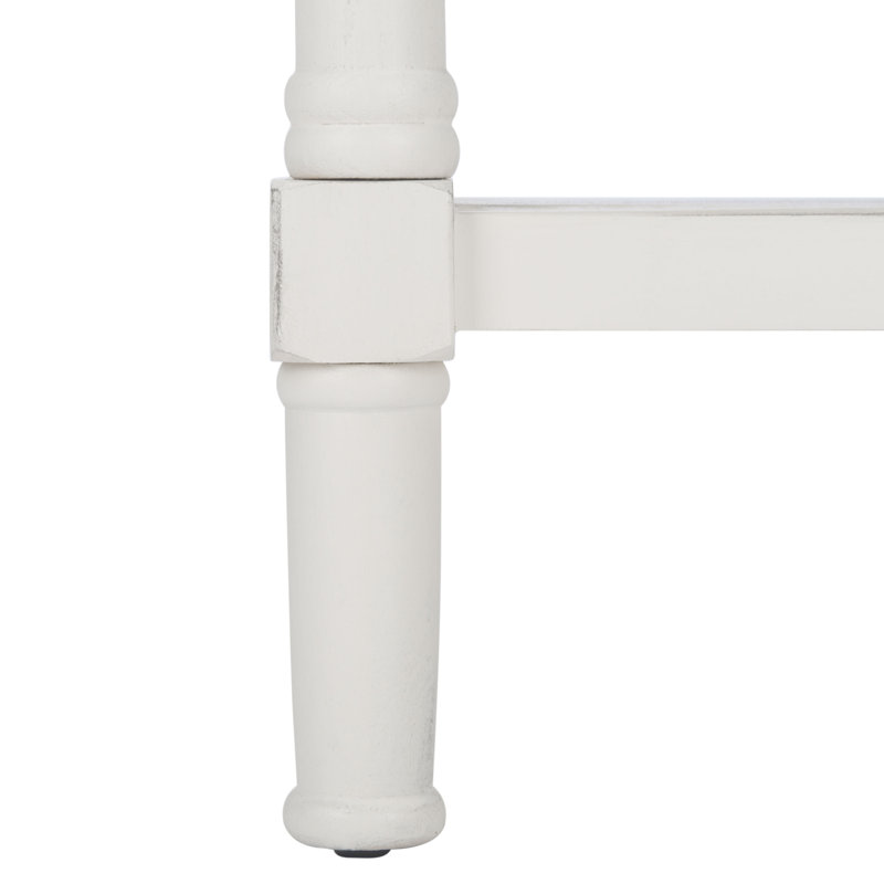 Filbert Distressed White 28'' Wood & Metal Console Table with Storage