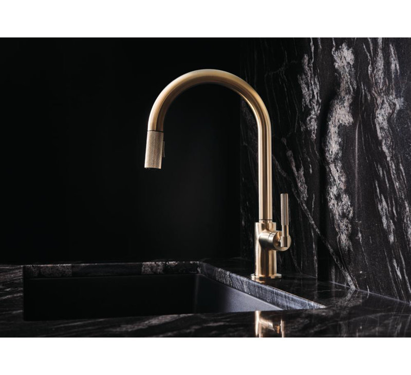 Modern 16" Stainless Steel Kitchen Faucet with Pull-out Spray