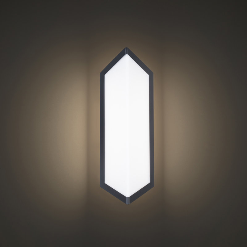 Matte Black Aluminum LED Outdoor Wall Sconce with Acrylic Diffuser
