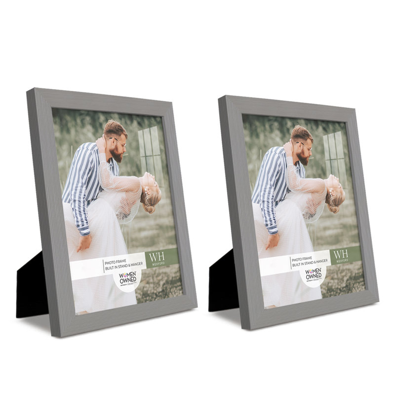 Gray 8" x 10" Real Wood Picture Frame Set