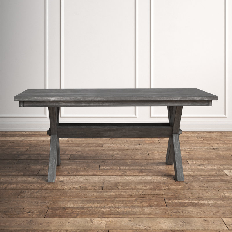 Farmhouse Oak 72" Rectangular Dining Table with Storage Shelf