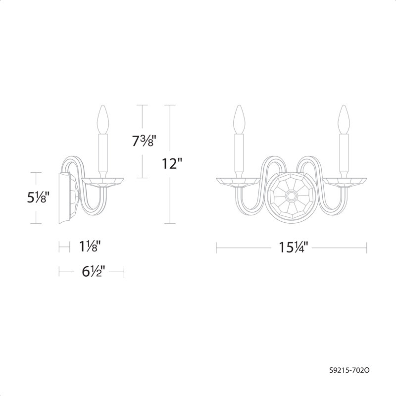 Habsburg Polished Chrome 2-Light Crystal Wall Sconce