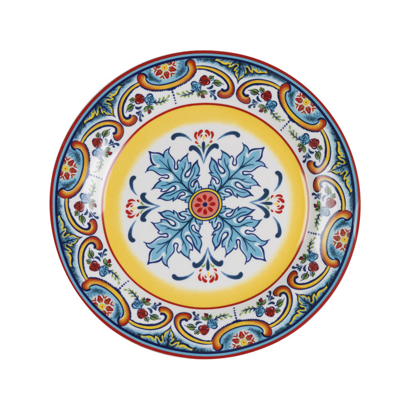 Vibrant Ceramic 8.66" Microwave-Safe Salad Plates Set
