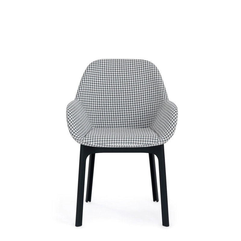 Patricia Urquiola Hexagonal Houndstooth Gray Clap Arm Chair