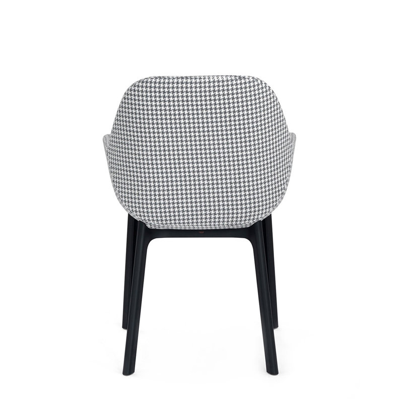 Patricia Urquiola Hexagonal Houndstooth Gray Clap Arm Chair