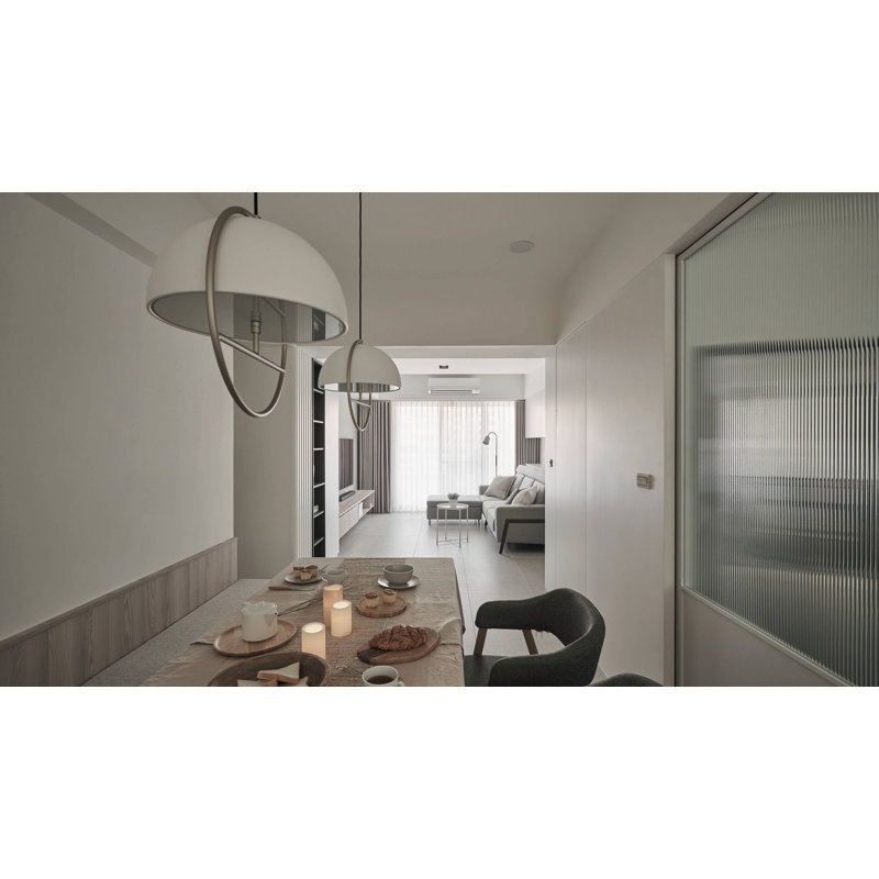 Huan 15.7'' White Steel Globe Pendant with LED Bulb