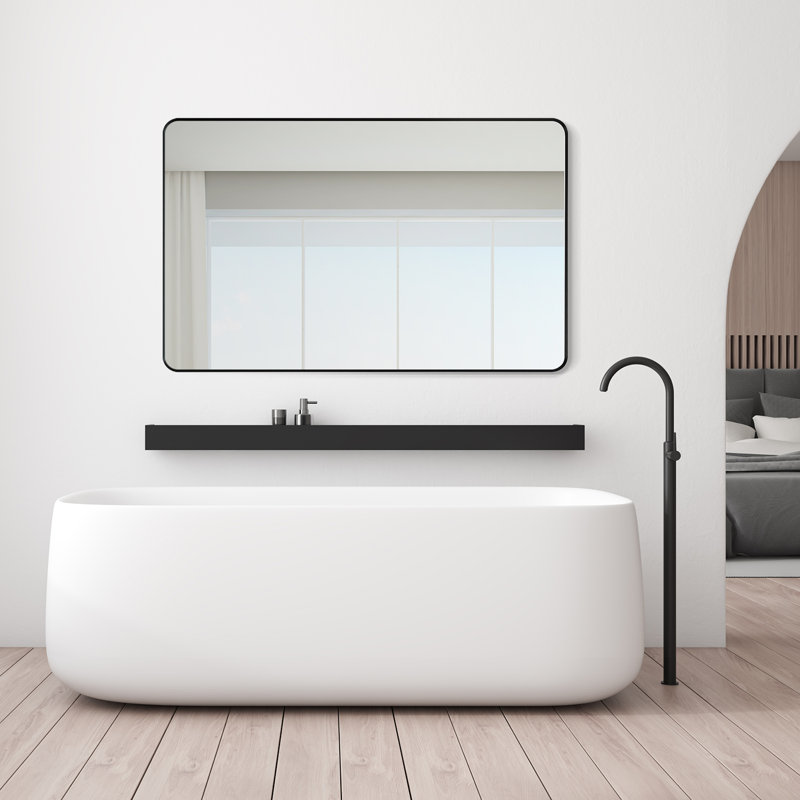 Nettuno 48" Rectangular Silver and Gold Bathroom Vanity Mirror