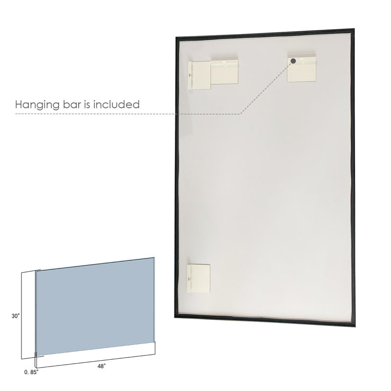 Elegant 48" Silver and Gold Aluminum Bathroom Vanity Mirror