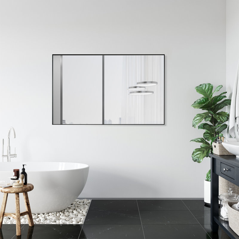 Elegant 48" Silver and Gold Aluminum Bathroom Vanity Mirror