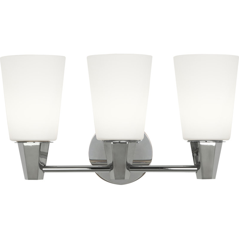 Chrome 3-Light Wall Sconce with Glass Shades