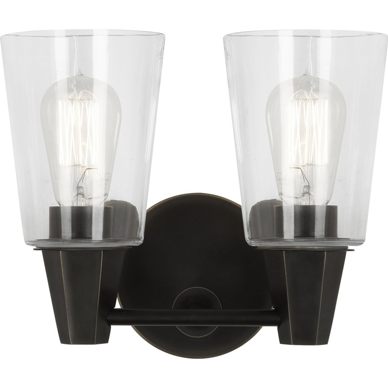 Wheatley Deep Patina Bronze Dimmable Sconce with Clear Shade
