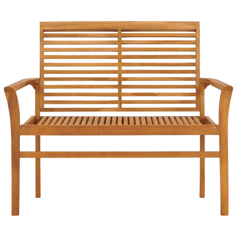 Elegant Teak Wood Patio Bench with Beige Cushion 44.1"