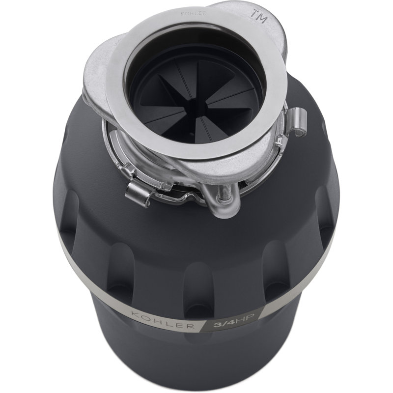 Charcoal Stainless Steel Continuous Feed Garbage Disposal 3/4 HP