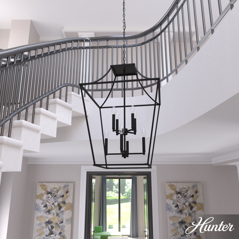 Laurel Ridge Natural Iron 8-Light LED Indoor/Outdoor Lantern Pendant